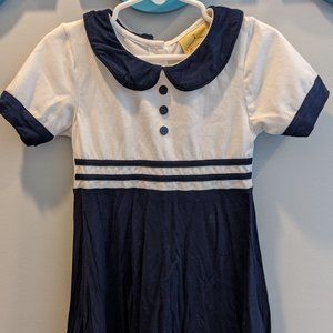 OFC knit navy peter pan collar dress 2T